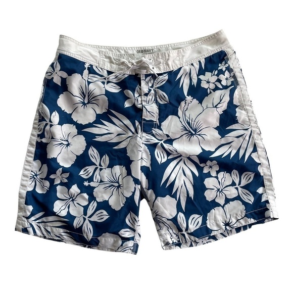 Old Navy Hawaiian Floral Print Board Shorts L - Picture 1 of 8